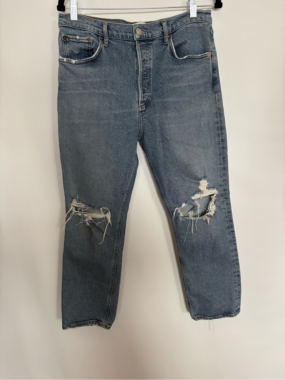 Agolde Riley Crop Denim Jeans Size 30 Button Fly